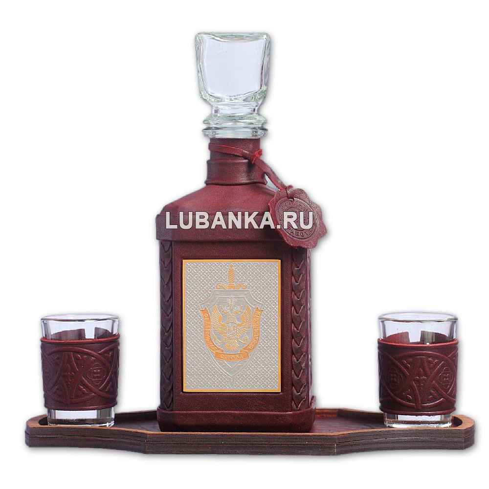 Набор для водки «ФСБ» бордовый
