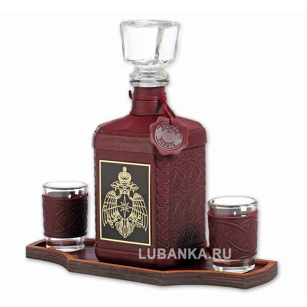 Набор для водки «МЧС» бордовый