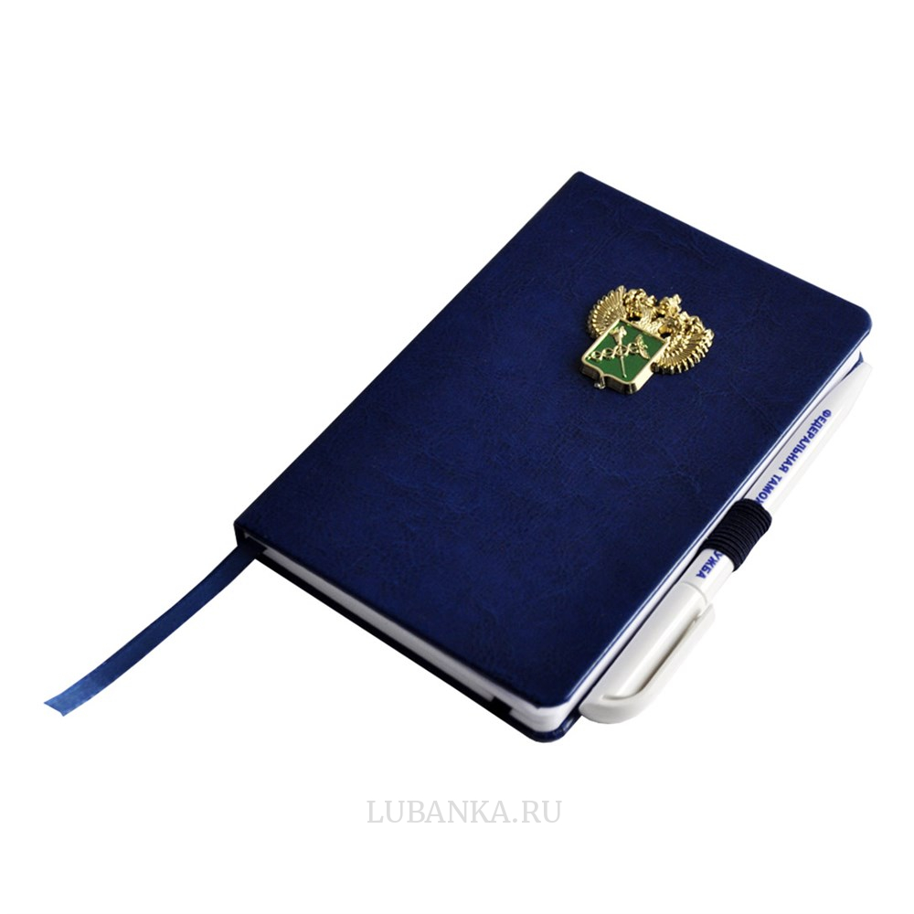 Блокнот с ручкой ФТС темно синий