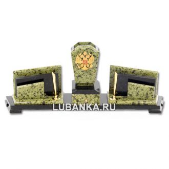 Настольный набор для руководителя «Герб России» из камня